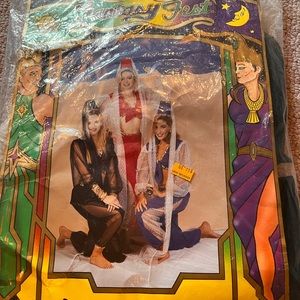 Black genie costume pants and crop top. Thin material